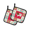 Jacob Sheep Love Pot Holder Set of 2 Heat Resistant Quilted Hot Pads 7.5 x 7.5 Inch, Insulated Kitchen Trivets for Cooking & Baking