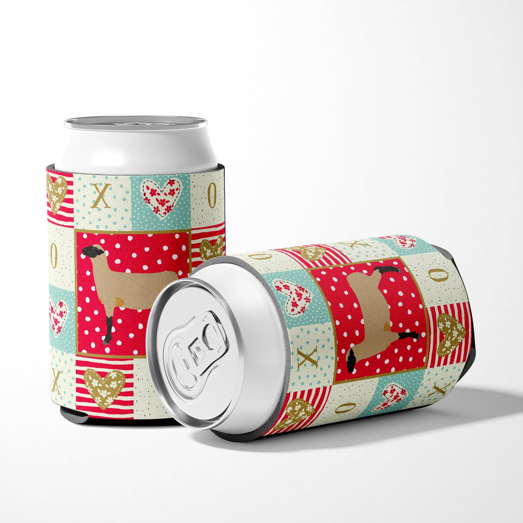 Hampshire Down Sheep Love Can or Bottle Hugger Cooler Sleeve for Standard 12 oz Cans, Insulated Foam Beer & Soda Can Hugger Reusable