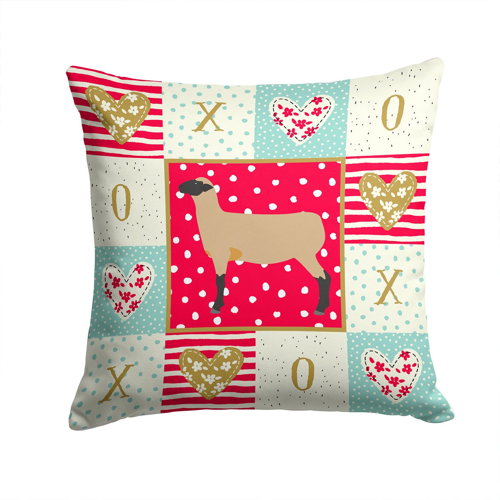 Hampshire Down Sheep Love Decorative Throw Pillow 14x14 Indoor Outdoor Accent Cushion, Fabric Cover with Insert for Sofa, Bed, Porch & Living Room