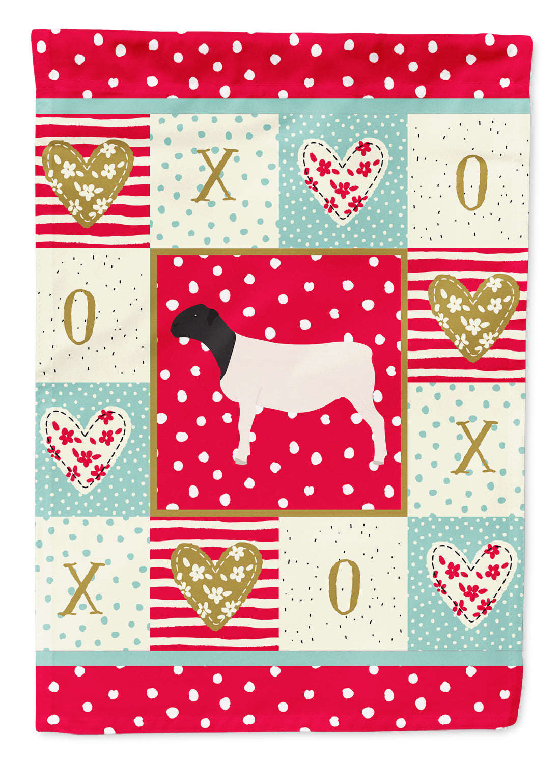 Dorper Sheep Love House Flag 28x40 Porch Sleeve Pole Decorative Outside Yard Banner Artwork Wall Hanging, Polyester