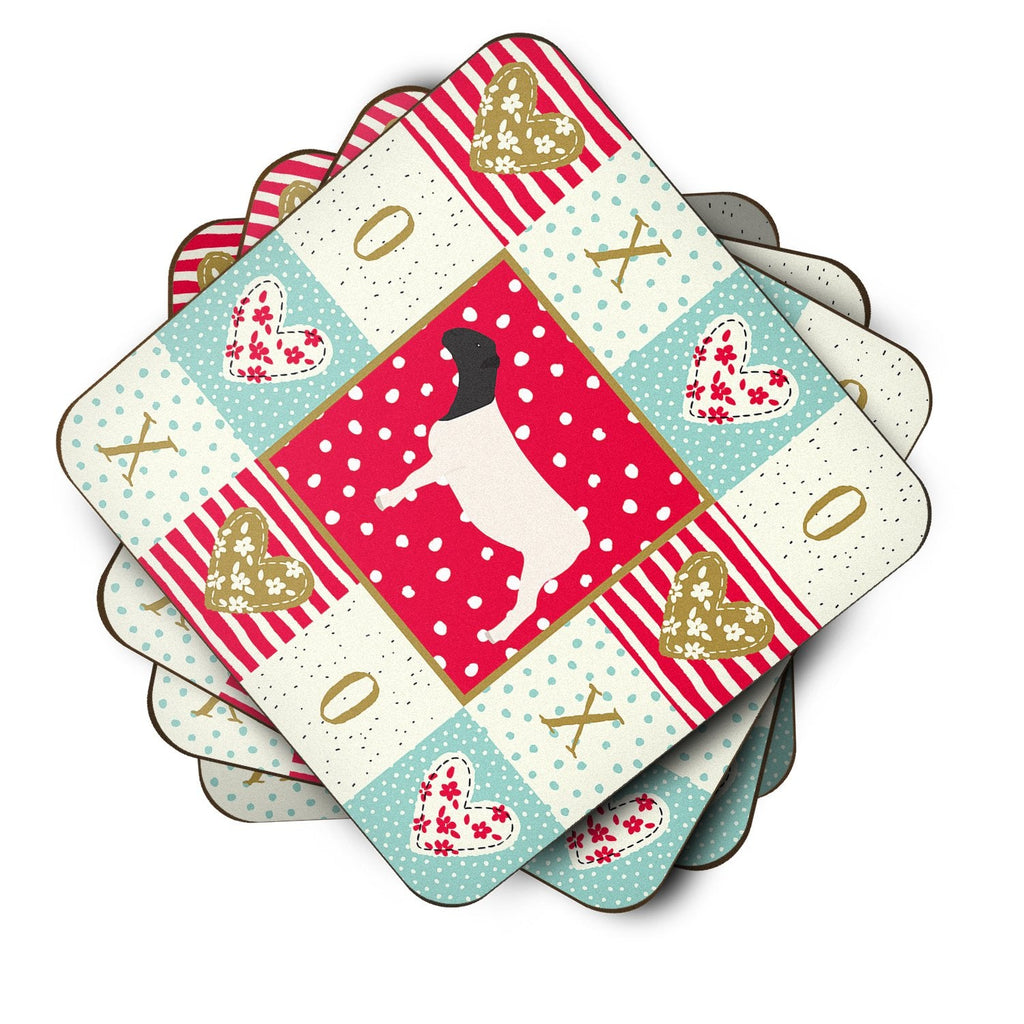 Dorper Sheep Love Foam Coasters Set of 4 Cup Coasters for Indoor Outdoor, Tabletop Protection, Anti Slip, Mouse pad Material