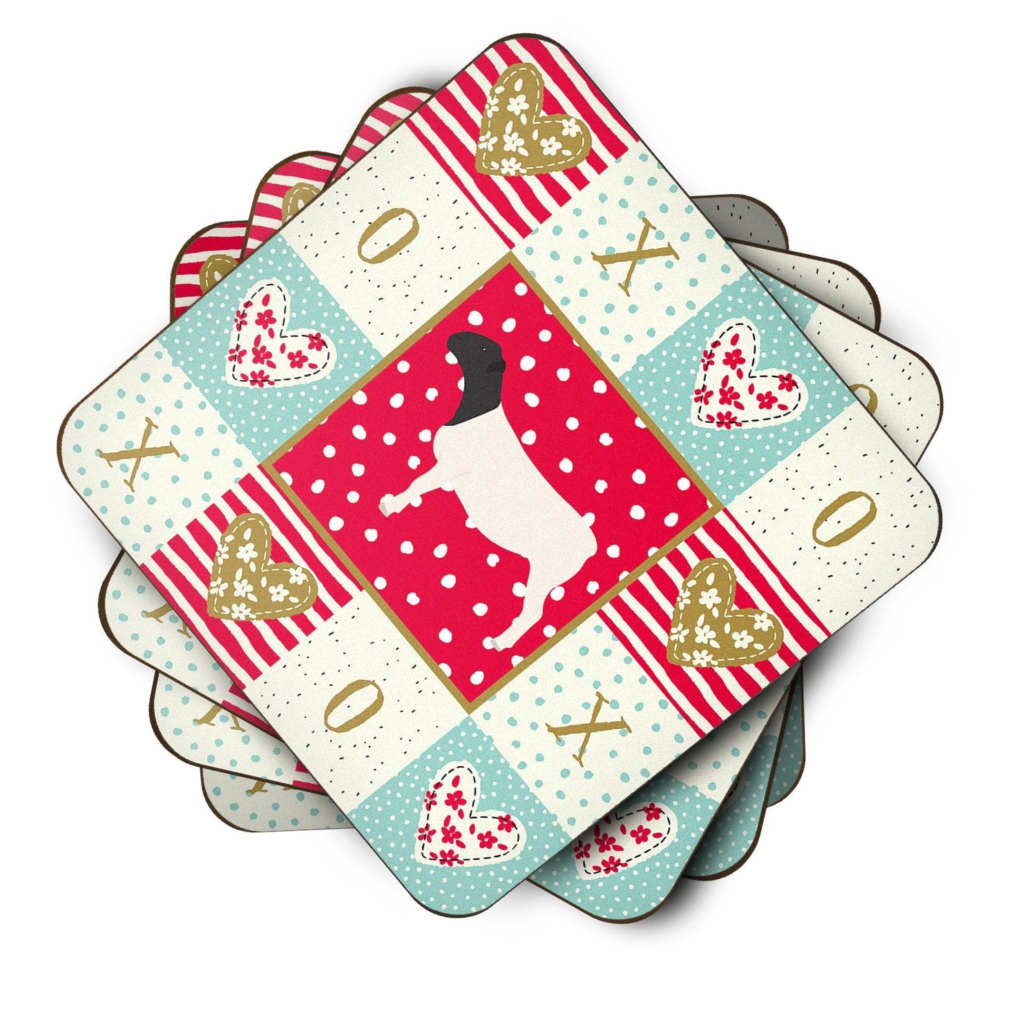 Dorper Sheep Love Foam Coasters Set of 4 Cup Coasters for Indoor Outdoor, Tabletop Protection, Anti Slip, Mouse pad Material