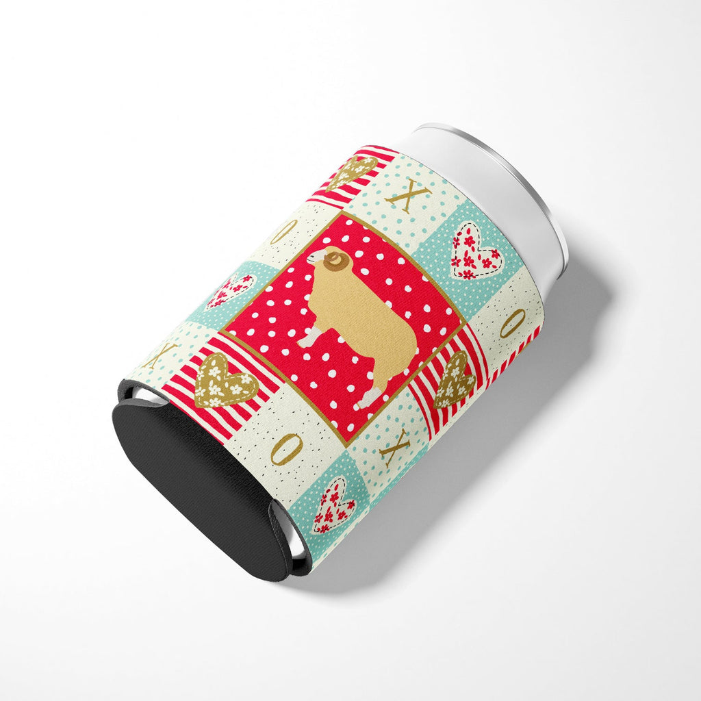 Horned Dorset Sheep Love Can or Bottle Hugger Cooler Sleeve for Standard 12 oz Cans, Insulated Foam Beer & Soda Can Hugger Reusable