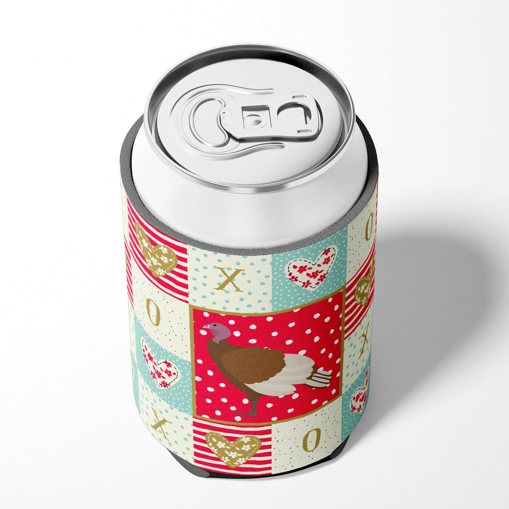 Bourbon Red Turkey Hen Love Can or Bottle Hugger Cooler Sleeve for Standard 12 oz Cans, Insulated Foam Beer & Soda Can Hugger Reusable