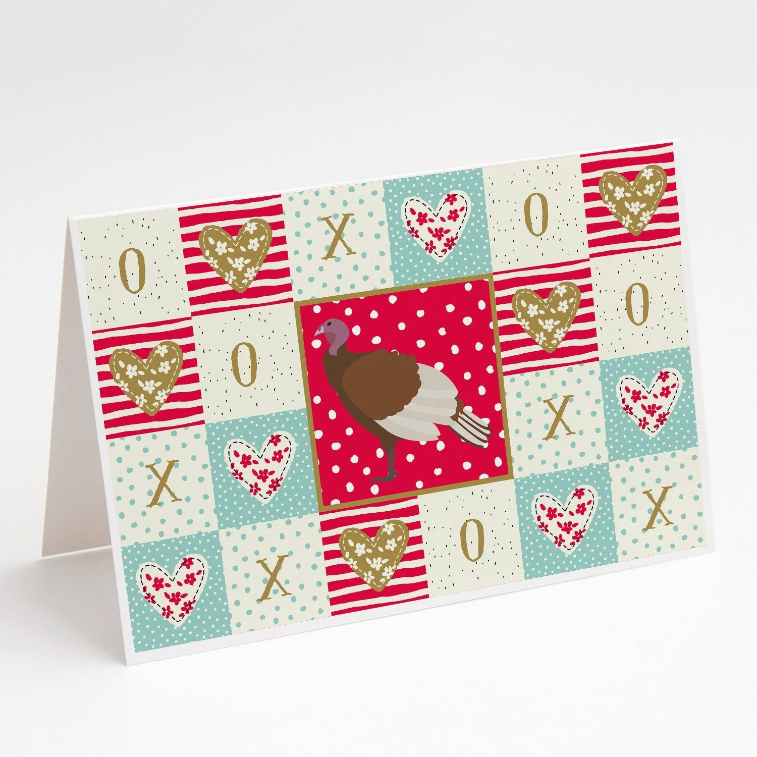 Bourbon Red Turkey Hen Love Greeting Cards Pack of 8 Blank Cards with Envelopes Whimsical A7 Size 5x7