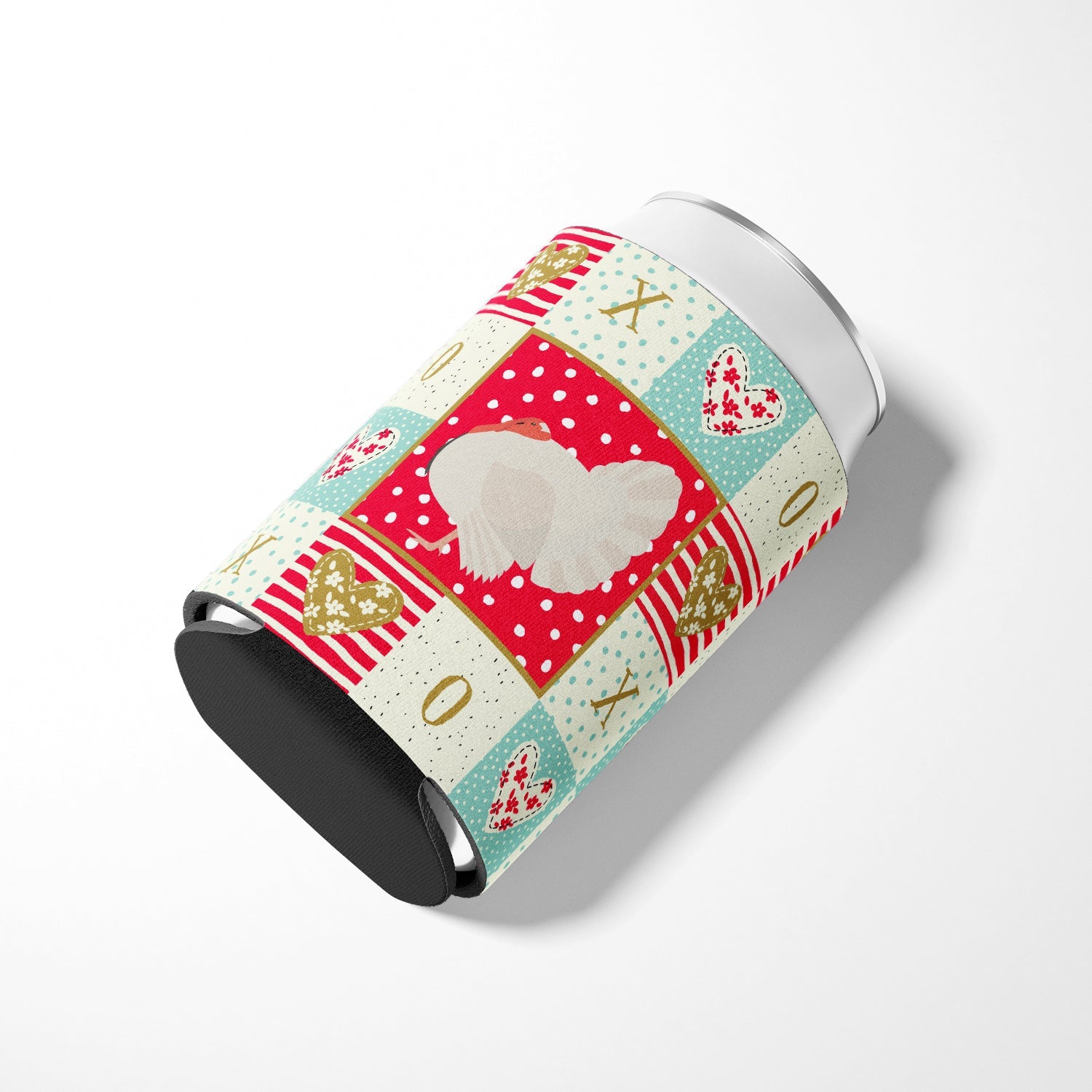 White Holland Turkey Love Can or Bottle Hugger Cooler Sleeve for Standard 12 oz Cans, Insulated Foam Beer & Soda Can Hugger Reusable