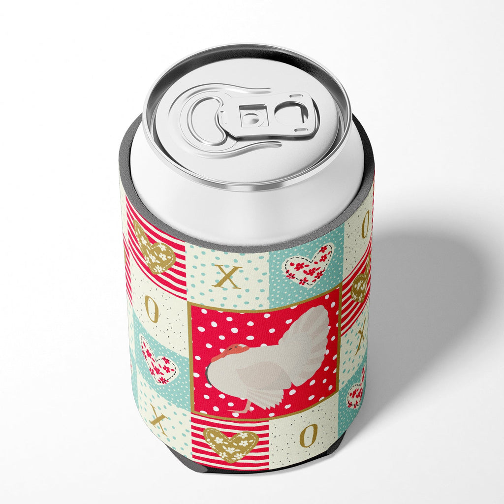 White Holland Turkey Love Can or Bottle Hugger Cooler Sleeve for Standard 12 oz Cans, Insulated Foam Beer & Soda Can Hugger Reusable