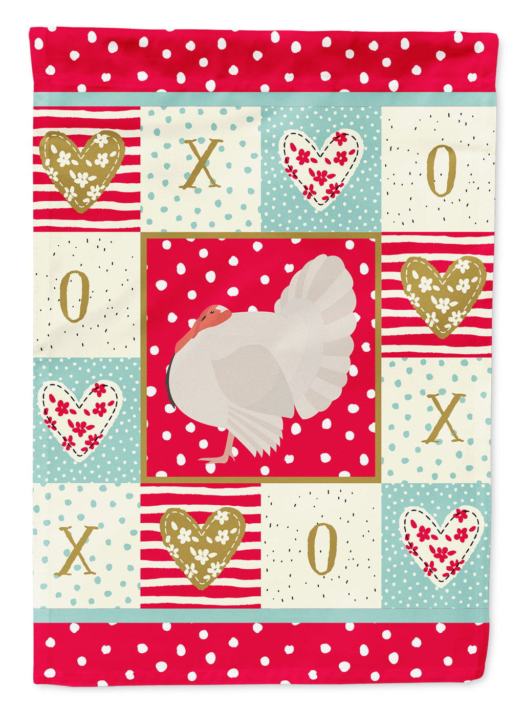 White Holland Turkey Love House Flag 28x40 Porch Sleeve Pole Decorative Outside Yard Banner Artwork Wall Hanging, Polyester