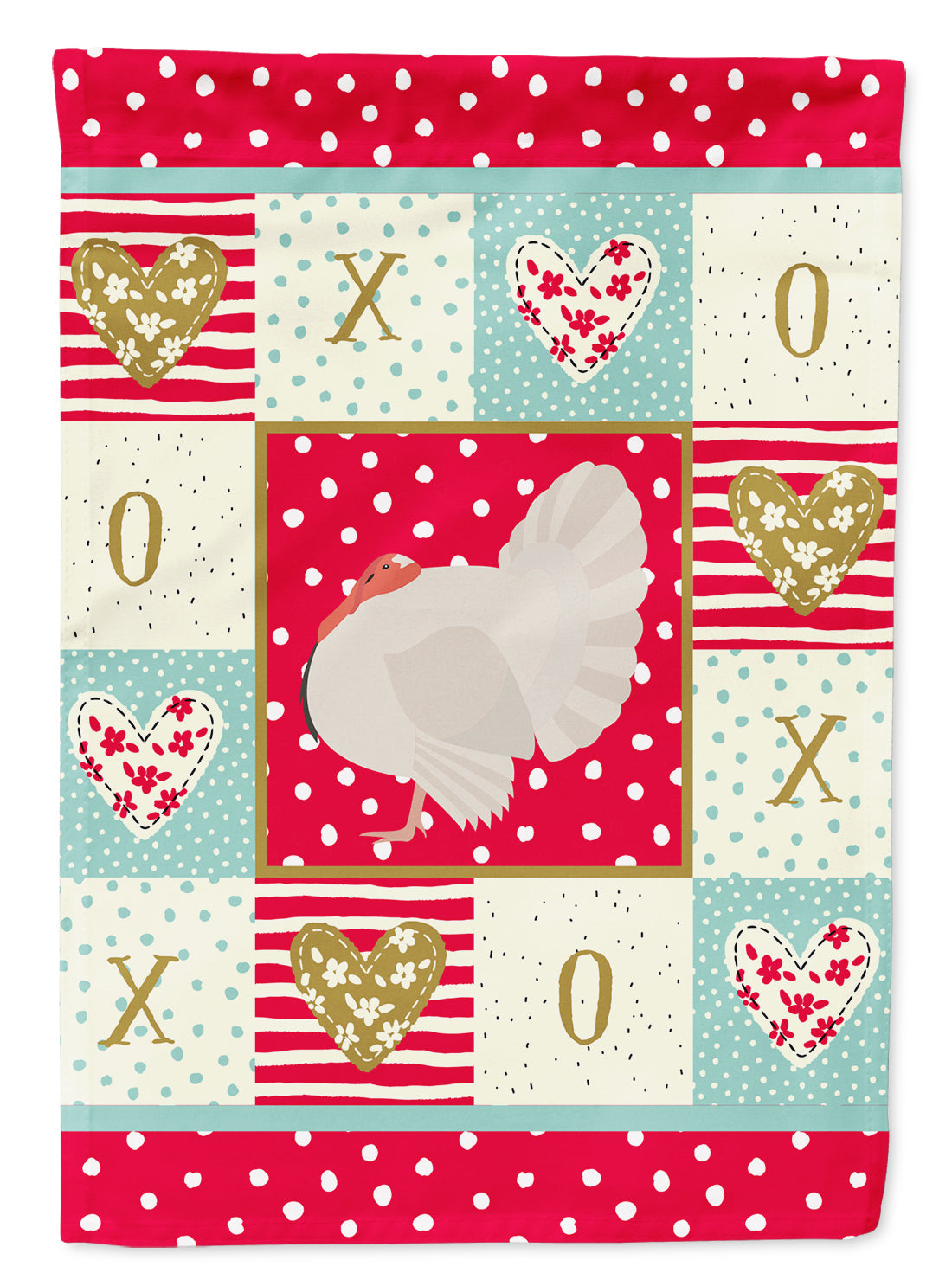 White Holland Turkey Love House Flag 28x40 Porch Sleeve Pole Decorative Outside Yard Banner Artwork Wall Hanging, Polyester