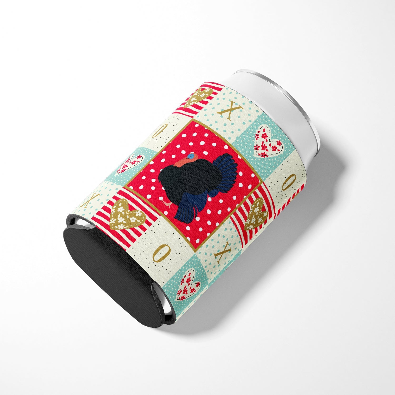 Norfolk Black Turkey Love Can or Bottle Hugger Cooler Sleeve for Standard 12 oz Cans, Insulated Foam Beer & Soda Can Hugger Reusable