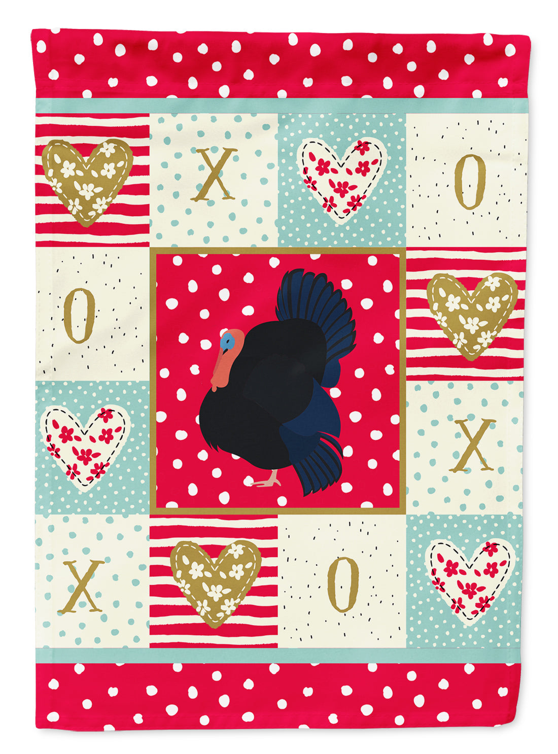 Norfolk Black Turkey Love House Flag 28x40 Porch Sleeve Pole Decorative Outside Yard Banner Artwork Wall Hanging, Polyester