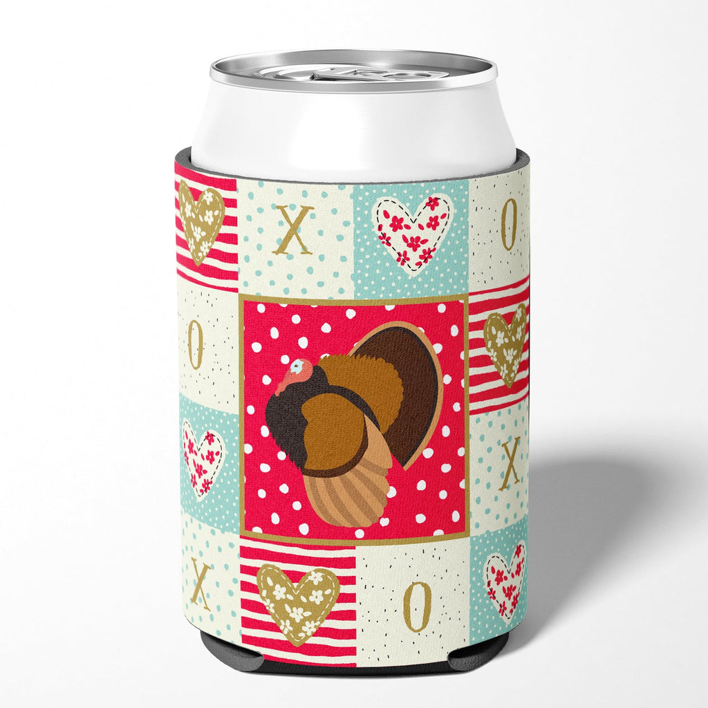 Bronze Turkey Love Can or Bottle Hugger Cooler Sleeve for Standard 12 oz Cans, Insulated Foam Beer & Soda Can Hugger Reusable