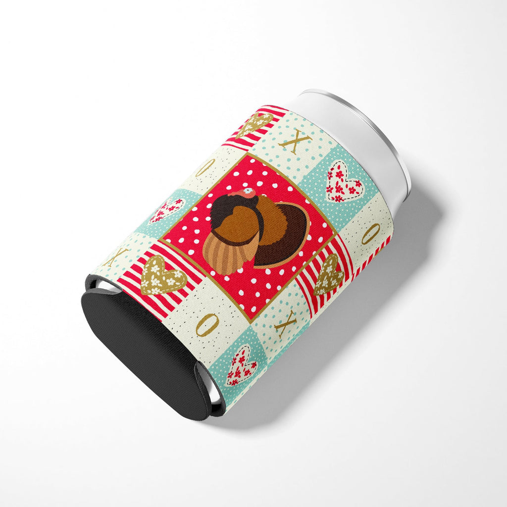Bronze Turkey Love Can or Bottle Hugger Cooler Sleeve for Standard 12 oz Cans, Insulated Foam Beer & Soda Can Hugger Reusable