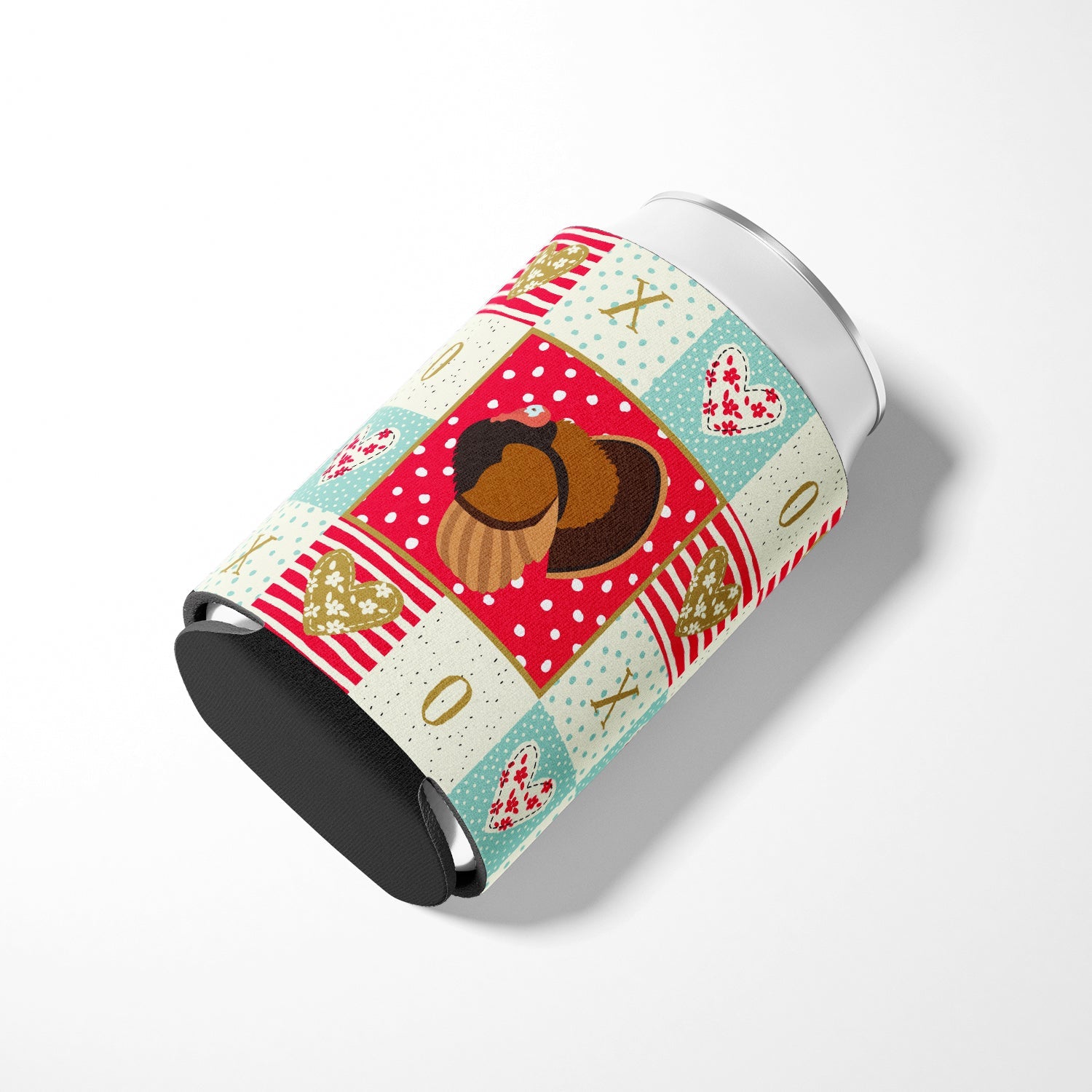 Bronze Turkey Love Can or Bottle Hugger Cooler Sleeve for Standard 12 oz Cans, Insulated Foam Beer & Soda Can Hugger Reusable