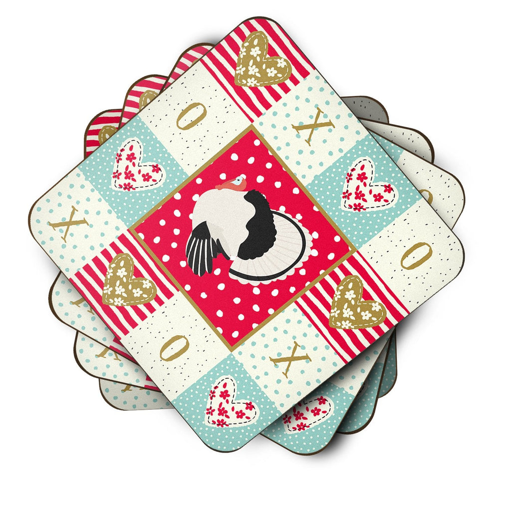 Royal Palm Turkey Love Foam Coasters Set of 4 Cup Coasters for Indoor Outdoor, Tabletop Protection, Anti Slip, Mouse pad Material
