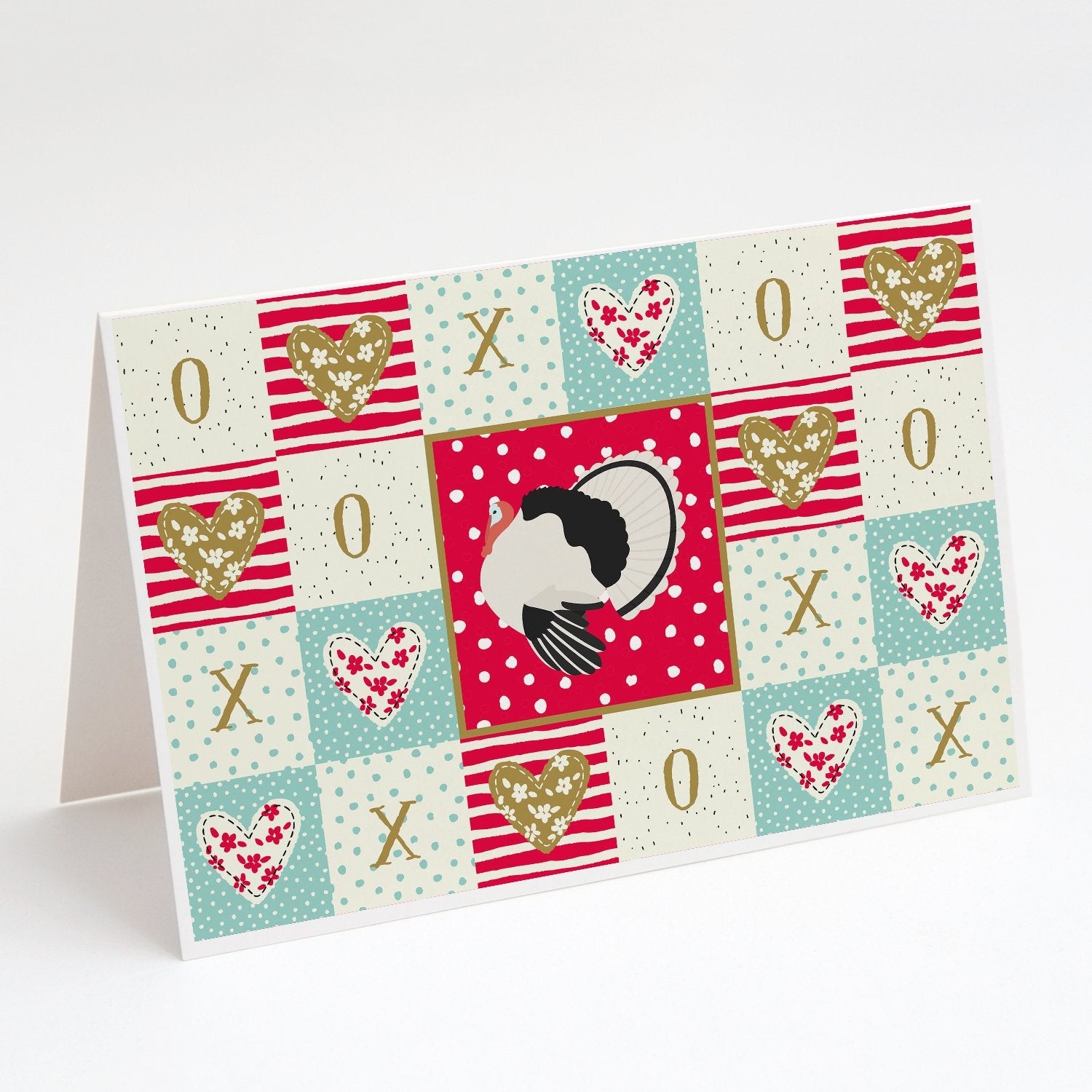 Royal Palm Turkey Love Greeting Cards Pack of 8 Blank Cards with Envelopes Whimsical A7 Size 5x7