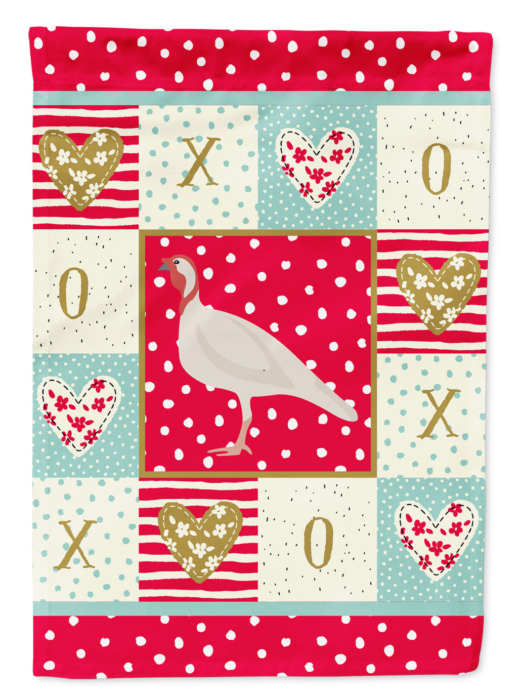 Beltsville Small White Turkey Hen Love House Flag 28x40 Porch Sleeve Pole Decorative Outside Yard Banner Artwork Wall Hanging, Polyester