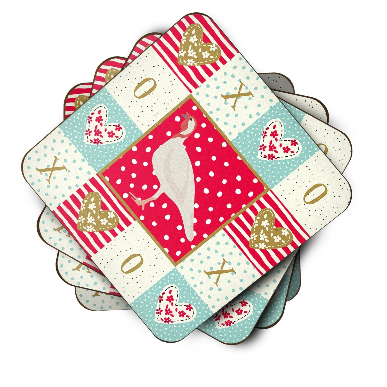 Beltsville Small White Turkey Hen Love Foam Coasters Set of 4 Cup Coasters for Indoor Outdoor, Tabletop Protection, Anti Slip, Mouse pad Material
