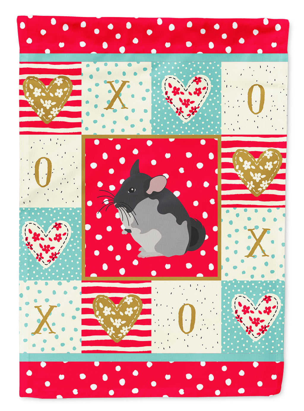 Black Velvet Chinchilla Love House Flag 28x40 Porch Sleeve Pole Decorative Outside Yard Banner Artwork Wall Hanging, Polyester