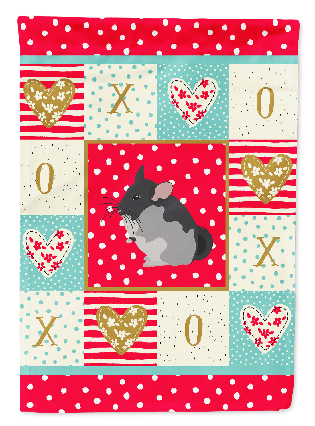 Black Velvet Chinchilla Love House Flag 28x40 Porch Sleeve Pole Decorative Outside Yard Banner Artwork Wall Hanging, Polyester