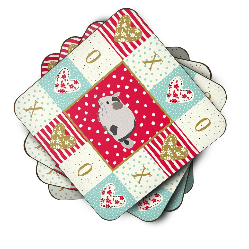Mosaic Chinchilla Love Foam Coasters Set of 4 Cup Coasters for Indoor Outdoor, Tabletop Protection, Anti Slip, Mouse pad Material