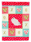 Pink and White Chinchilla Love House Flag 28x40 Porch Sleeve Pole Decorative Outside Yard Banner Artwork Wall Hanging, Polyester