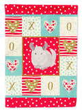 White Dominant Chinchilla Love House Flag 28x40 Porch Sleeve Pole Decorative Outside Yard Banner Artwork Wall Hanging, Polyester