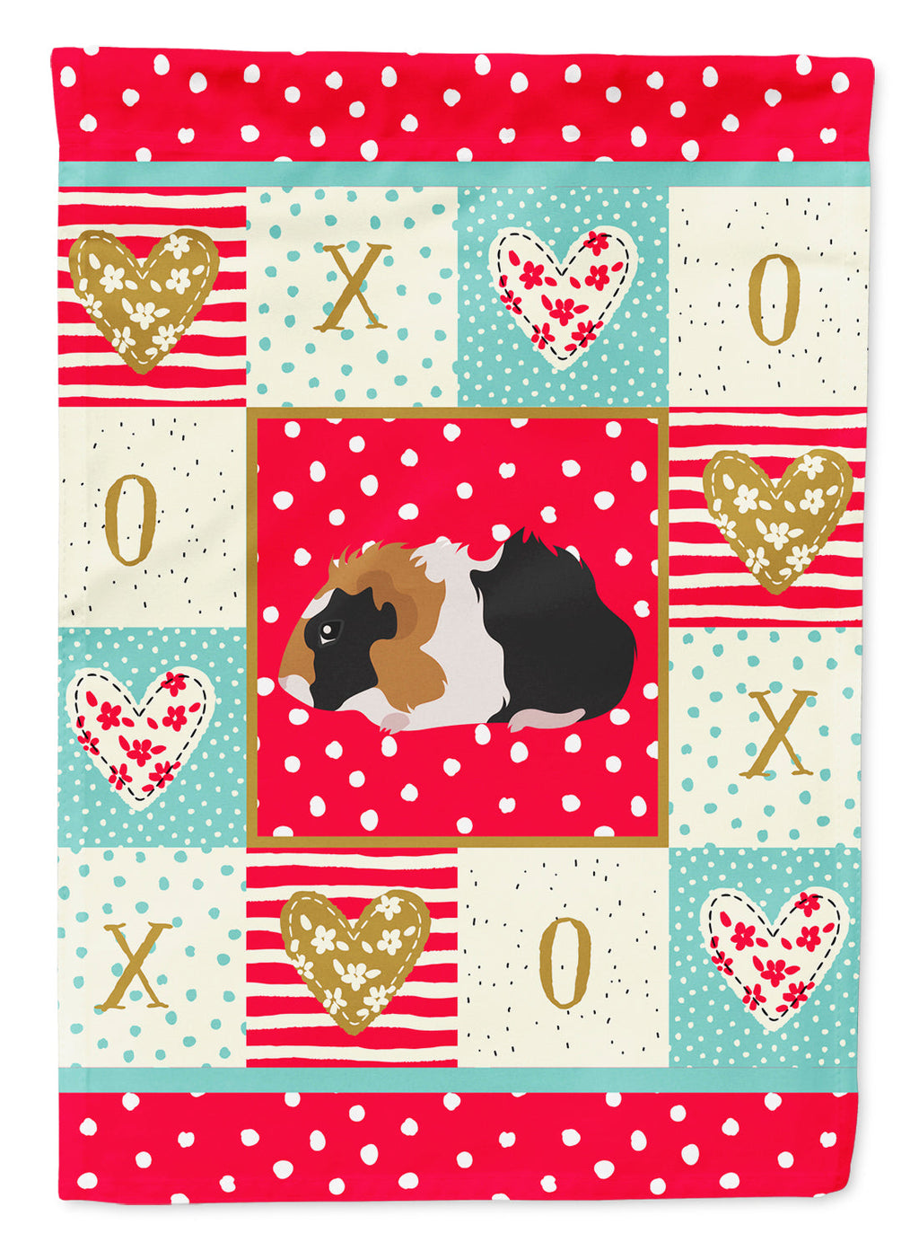 Abyssinian Guinea Pig Love House Flag 28x40 Porch Sleeve Pole Decorative Outside Yard Banner Artwork Wall Hanging, Polyester