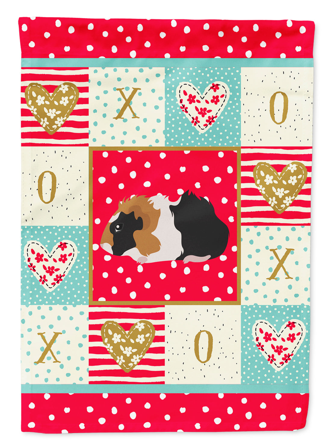 Abyssinian Guinea Pig Love House Flag 28x40 Porch Sleeve Pole Decorative Outside Yard Banner Artwork Wall Hanging, Polyester