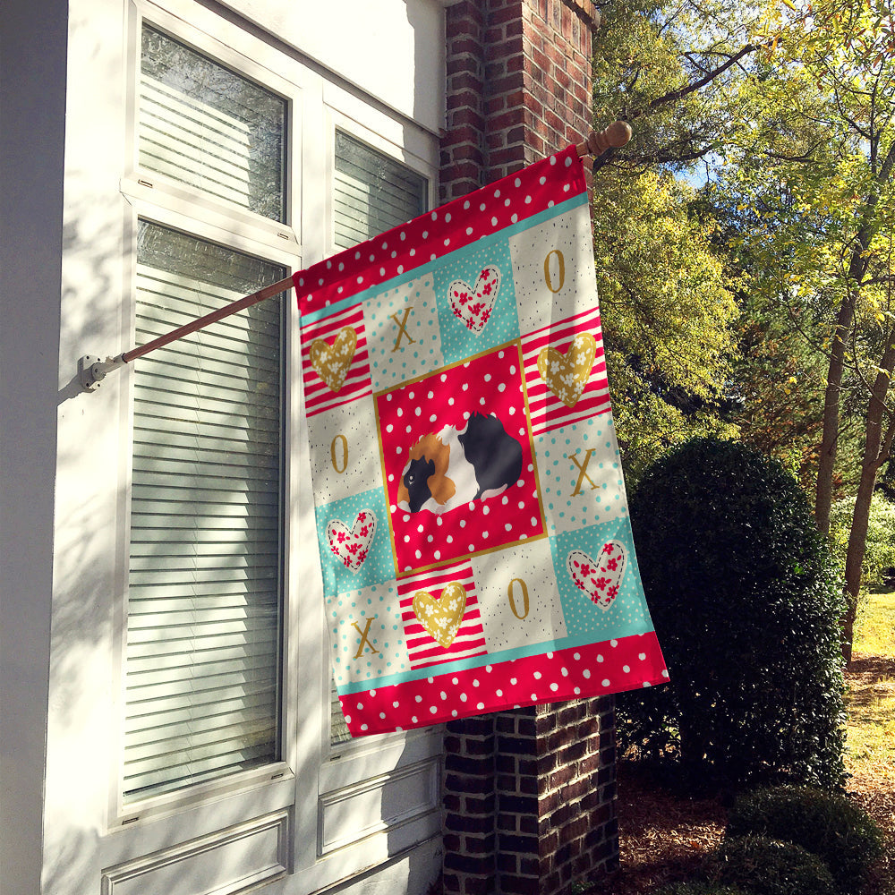 Abyssinian Guinea Pig Love House Flag 28x40 Porch Sleeve Pole Decorative Outside Yard Banner Artwork Wall Hanging, Polyester
