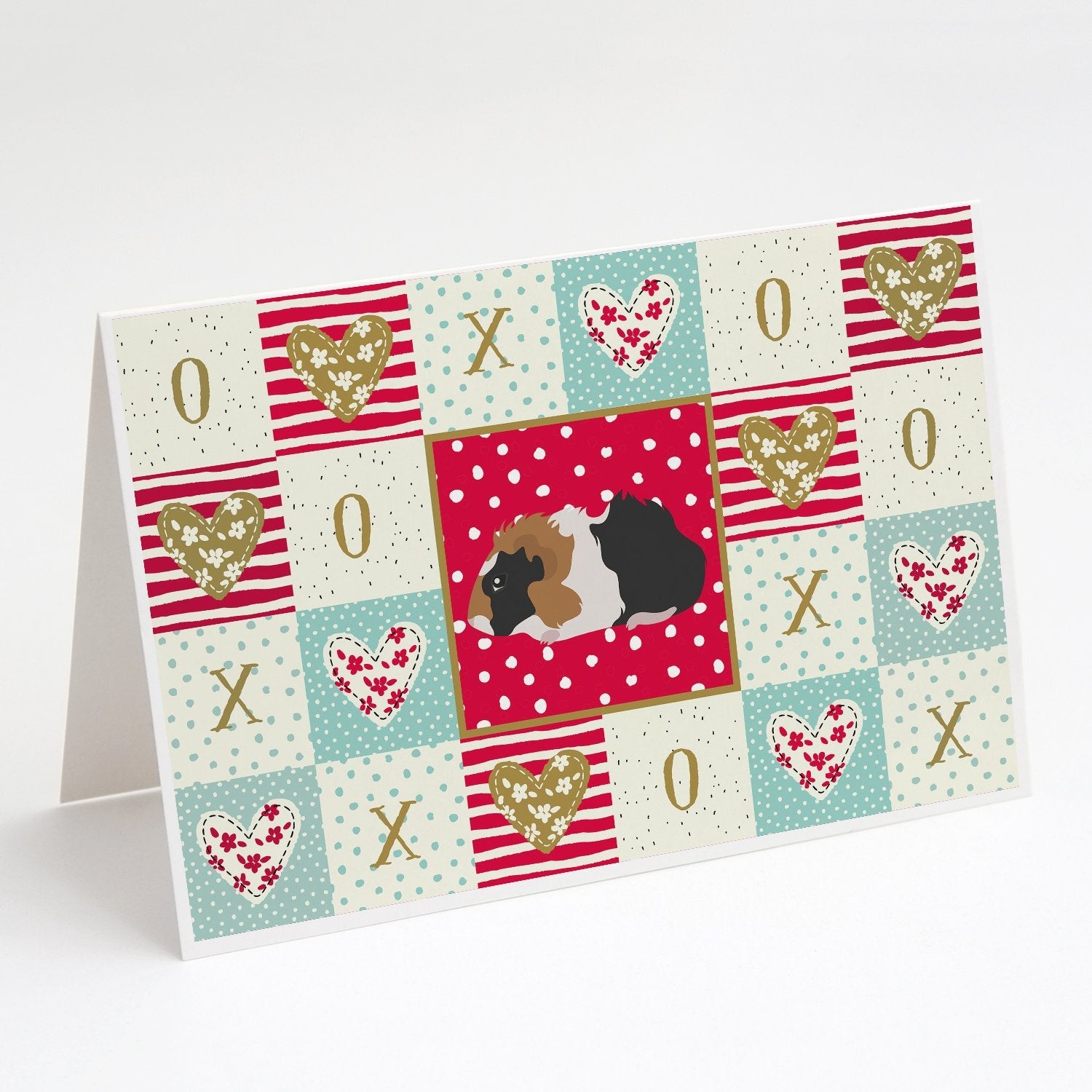 Abyssinian Guinea Pig Love Greeting Cards Pack of 8 Blank Cards with Envelopes Whimsical A7 Size 5x7