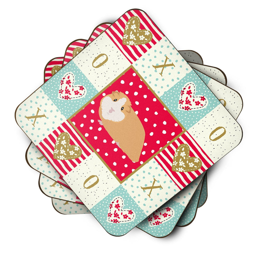 American Guinea Pig Love Foam Coasters Set of 4 Cup Coasters for Indoor Outdoor, Tabletop Protection, Anti Slip, Mouse pad Material