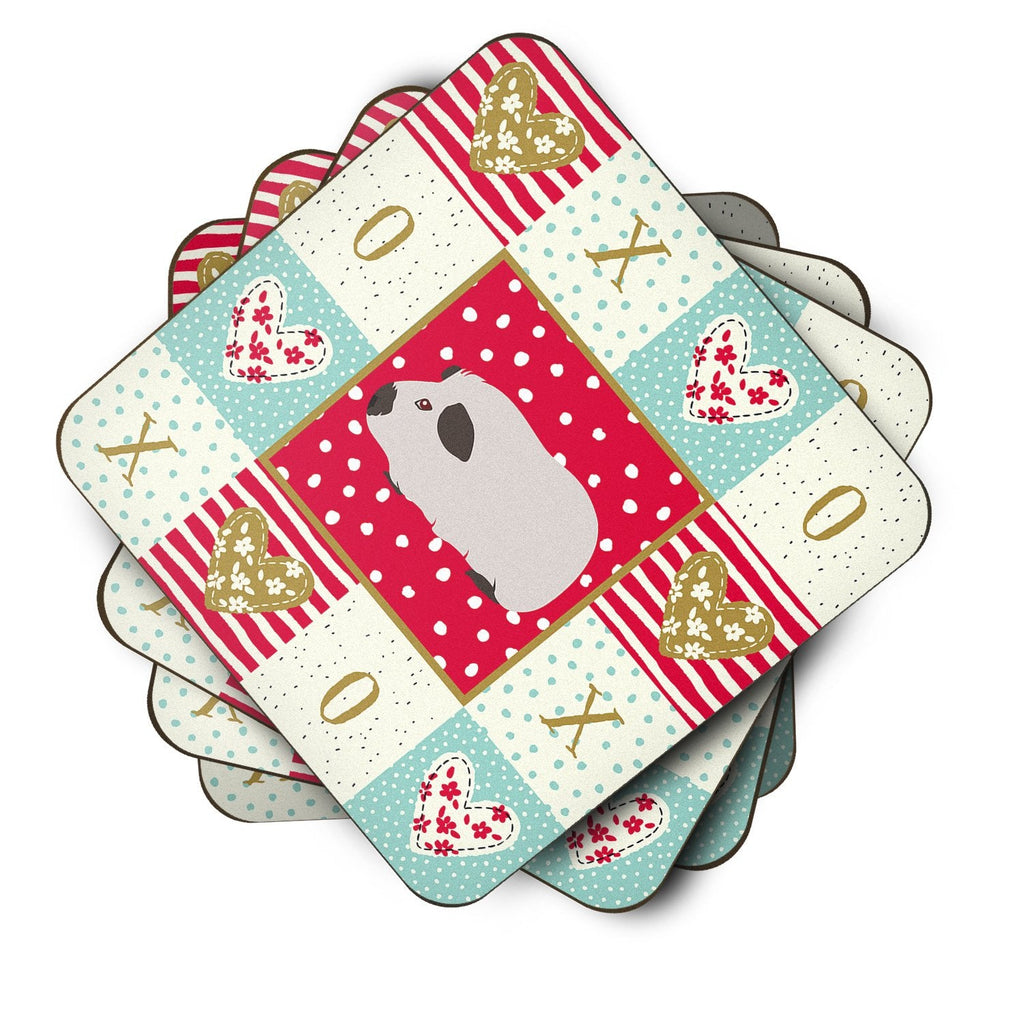 Himalayan Guinea Pig Love Foam Coasters Set of 4 Cup Coasters for Indoor Outdoor, Tabletop Protection, Anti Slip, Mouse pad Material