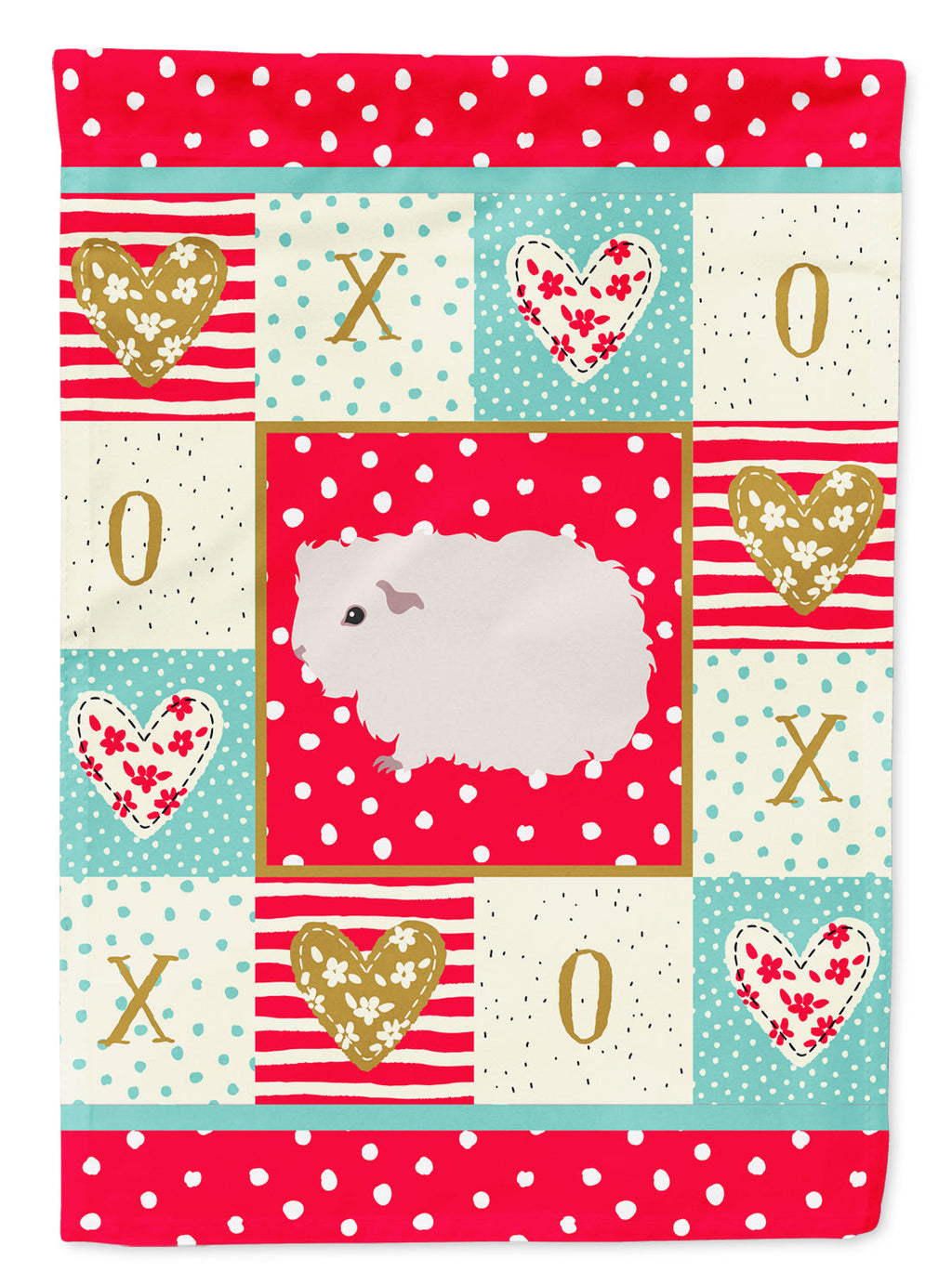 Merino Guinea Pig Love House Flag 28x40 Porch Sleeve Pole Decorative Outside Yard Banner Artwork Wall Hanging, Polyester