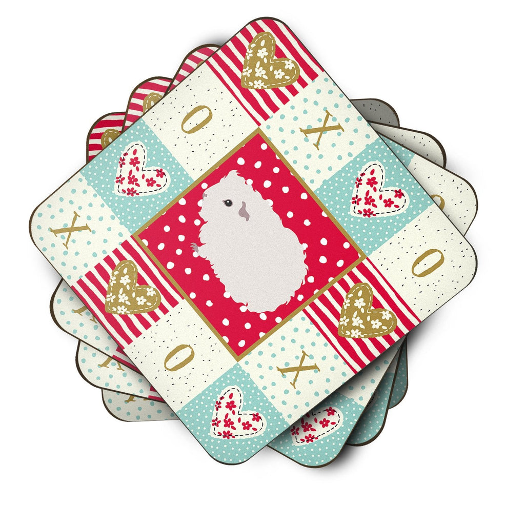 Merino Guinea Pig Love Foam Coasters Set of 4 Cup Coasters for Indoor Outdoor, Tabletop Protection, Anti Slip, Mouse pad Material