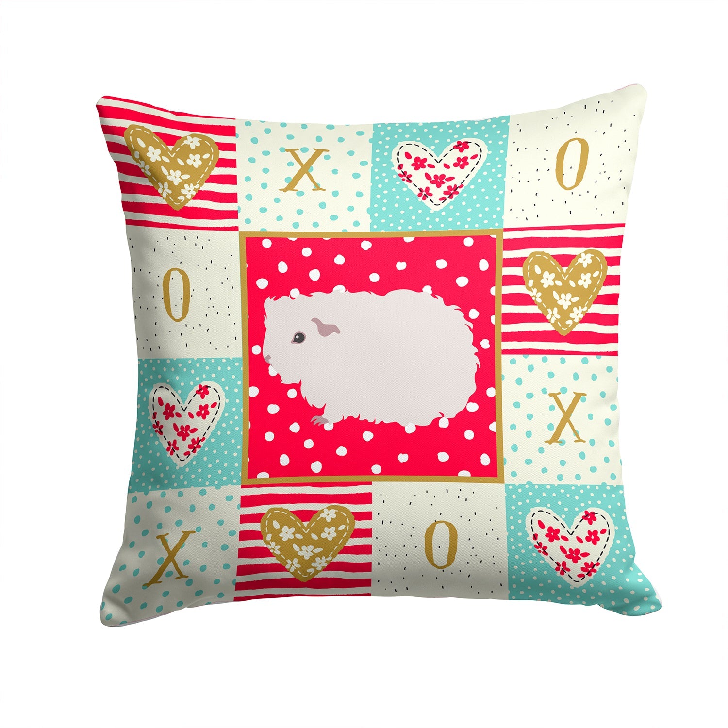Merino Guinea Pig Love Decorative Throw Pillow 14x14 Indoor Outdoor Accent Cushion, Fabric Cover with Insert for Sofa, Bed, Porch & Living Room