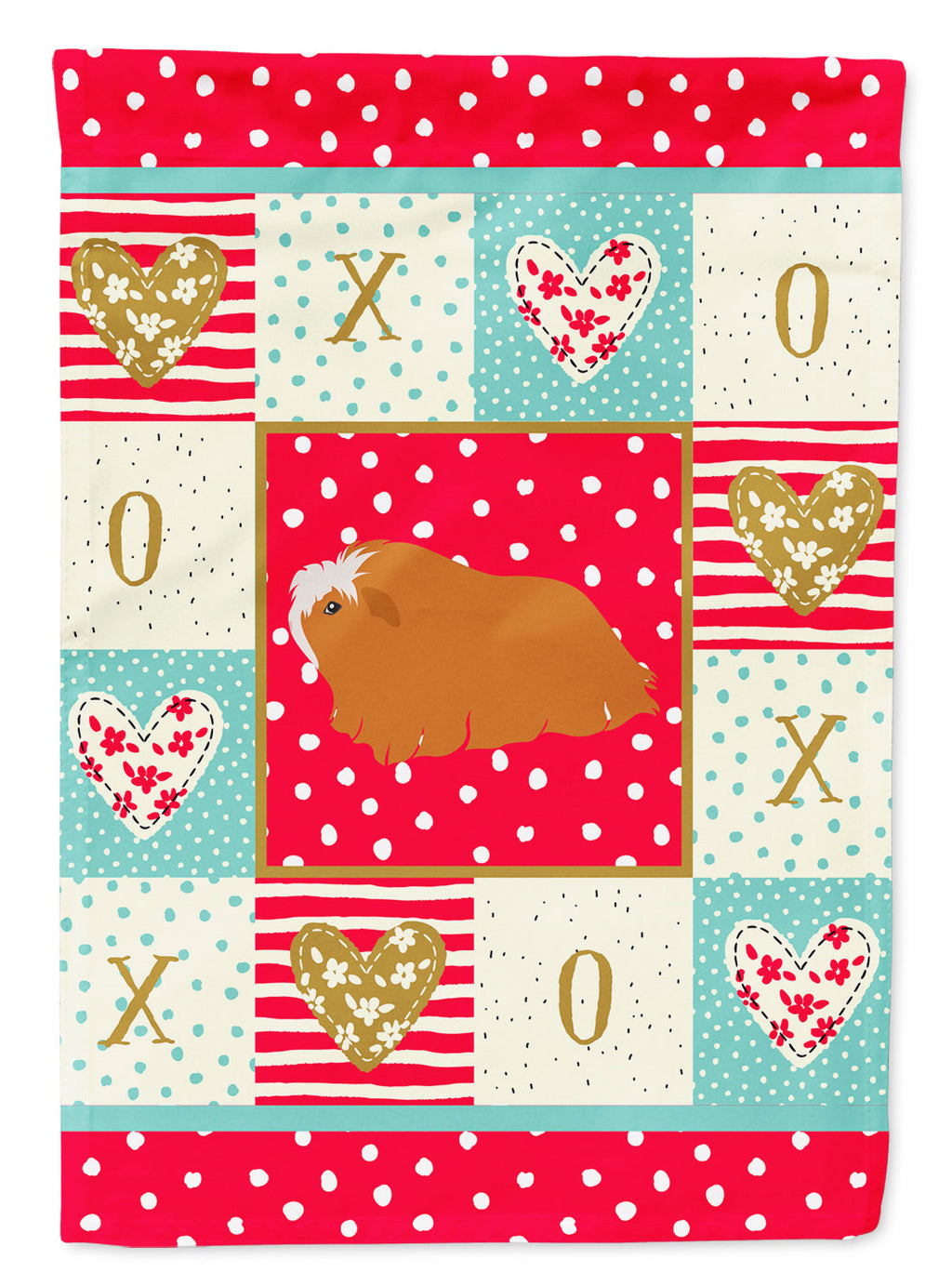 Peruvian Guinea Pig Love House Flag 28x40 Porch Sleeve Pole Decorative Outside Yard Banner Artwork Wall Hanging, Polyester