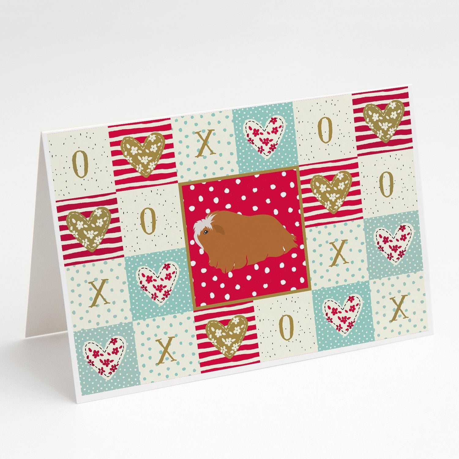 Peruvian Guinea Pig Love Greeting Cards Pack of 8 Blank Cards with Envelopes Whimsical A7 Size 5x7