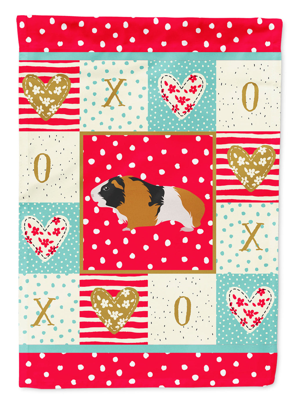 Rex Guinea Pig Love House Flag 28x40 Porch Sleeve Pole Decorative Outside Yard Banner Artwork Wall Hanging, Polyester