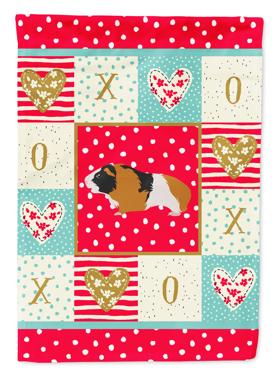 Rex Guinea Pig Love House Flag 28x40 Porch Sleeve Pole Decorative Outside Yard Banner Artwork Wall Hanging, Polyester