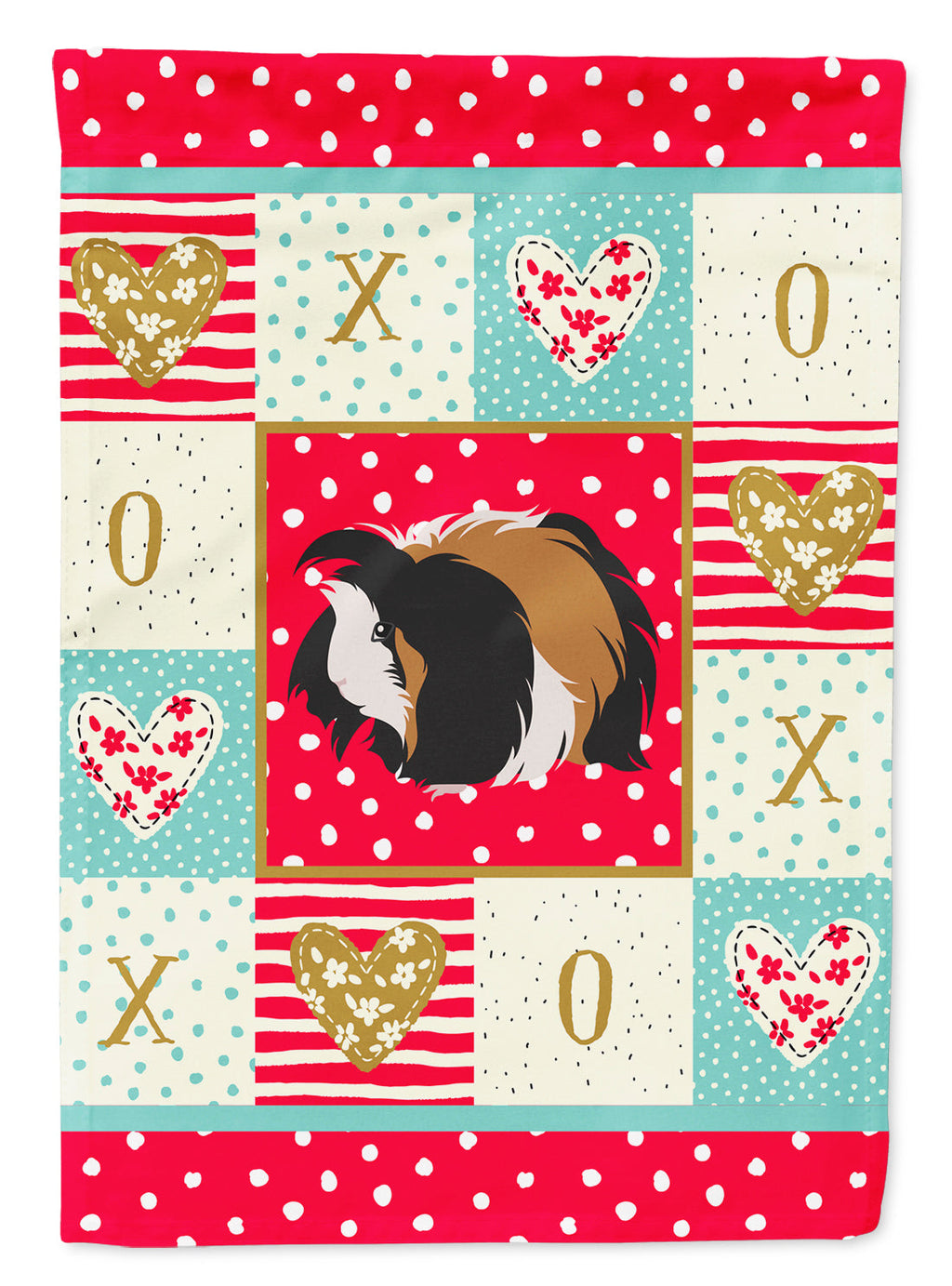 Sheba Guinea Pig Love House Flag 28x40 Porch Sleeve Pole Decorative Outside Yard Banner Artwork Wall Hanging, Polyester