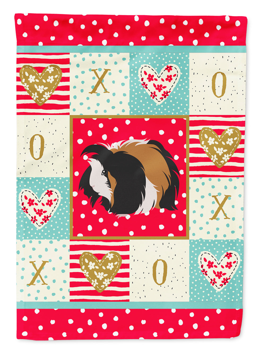 Sheba Guinea Pig Love House Flag 28x40 Porch Sleeve Pole Decorative Outside Yard Banner Artwork Wall Hanging, Polyester