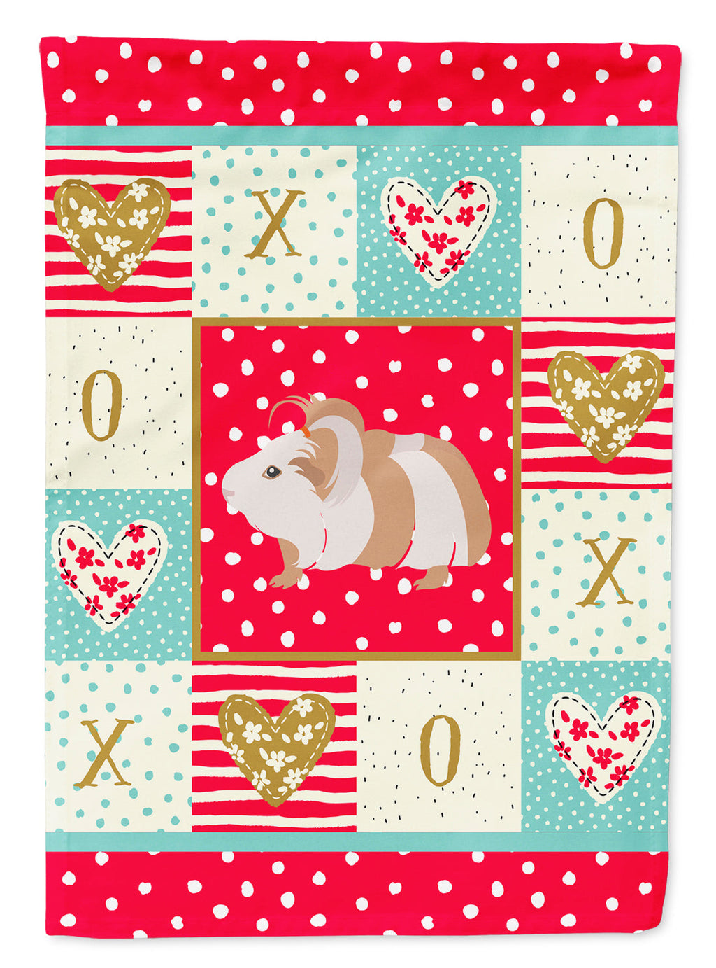 Silkie Guinea Pig Love House Flag 28x40 Porch Sleeve Pole Decorative Outside Yard Banner Artwork Wall Hanging, Polyester