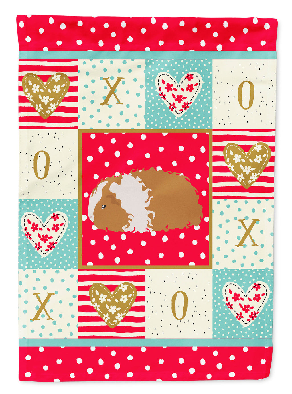 Texel Guinea Pig Love House Flag 28x40 Porch Sleeve Pole Decorative Outside Yard Banner Artwork Wall Hanging, Polyester