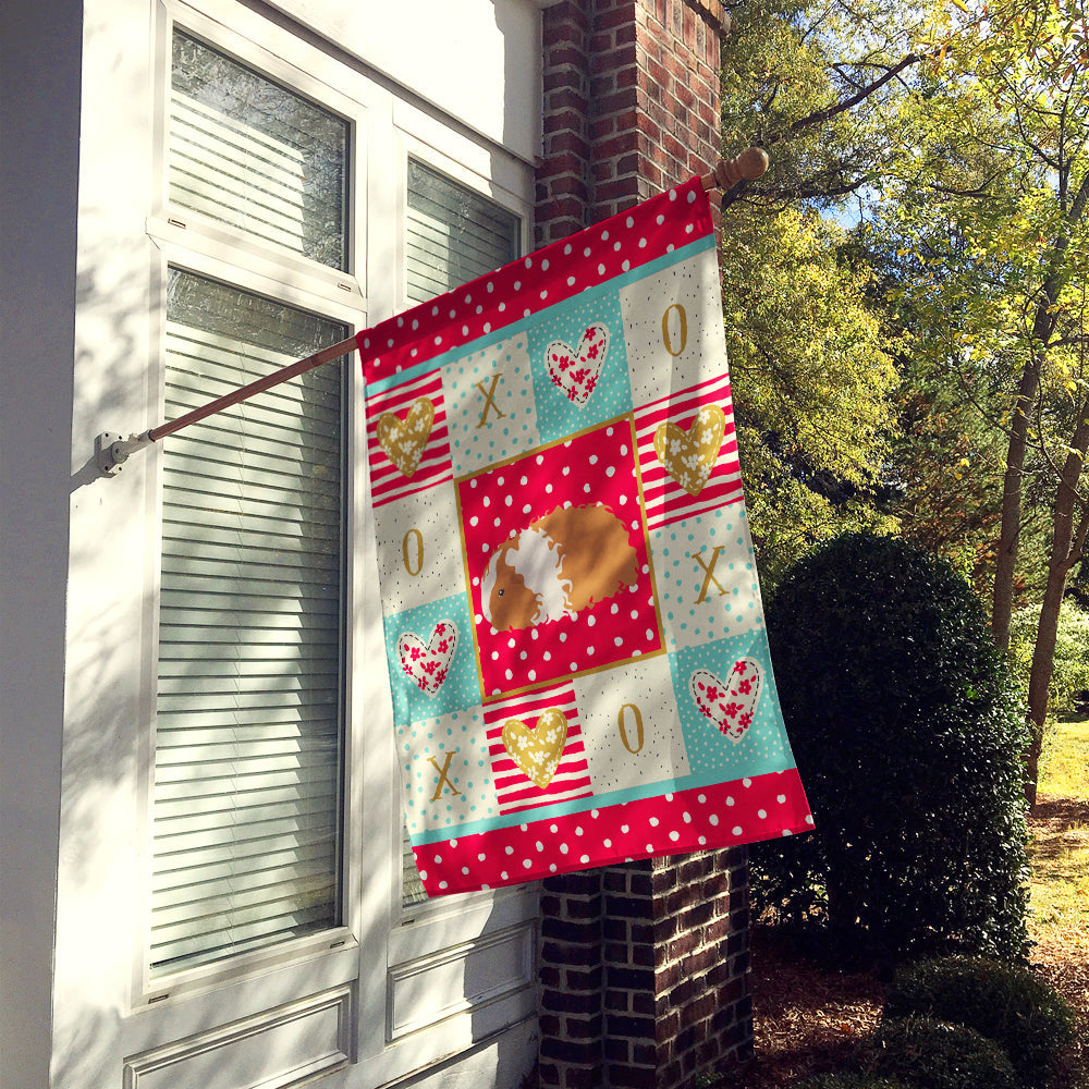 Texel Guinea Pig Love House Flag 28x40 Porch Sleeve Pole Decorative Outside Yard Banner Artwork Wall Hanging, Polyester