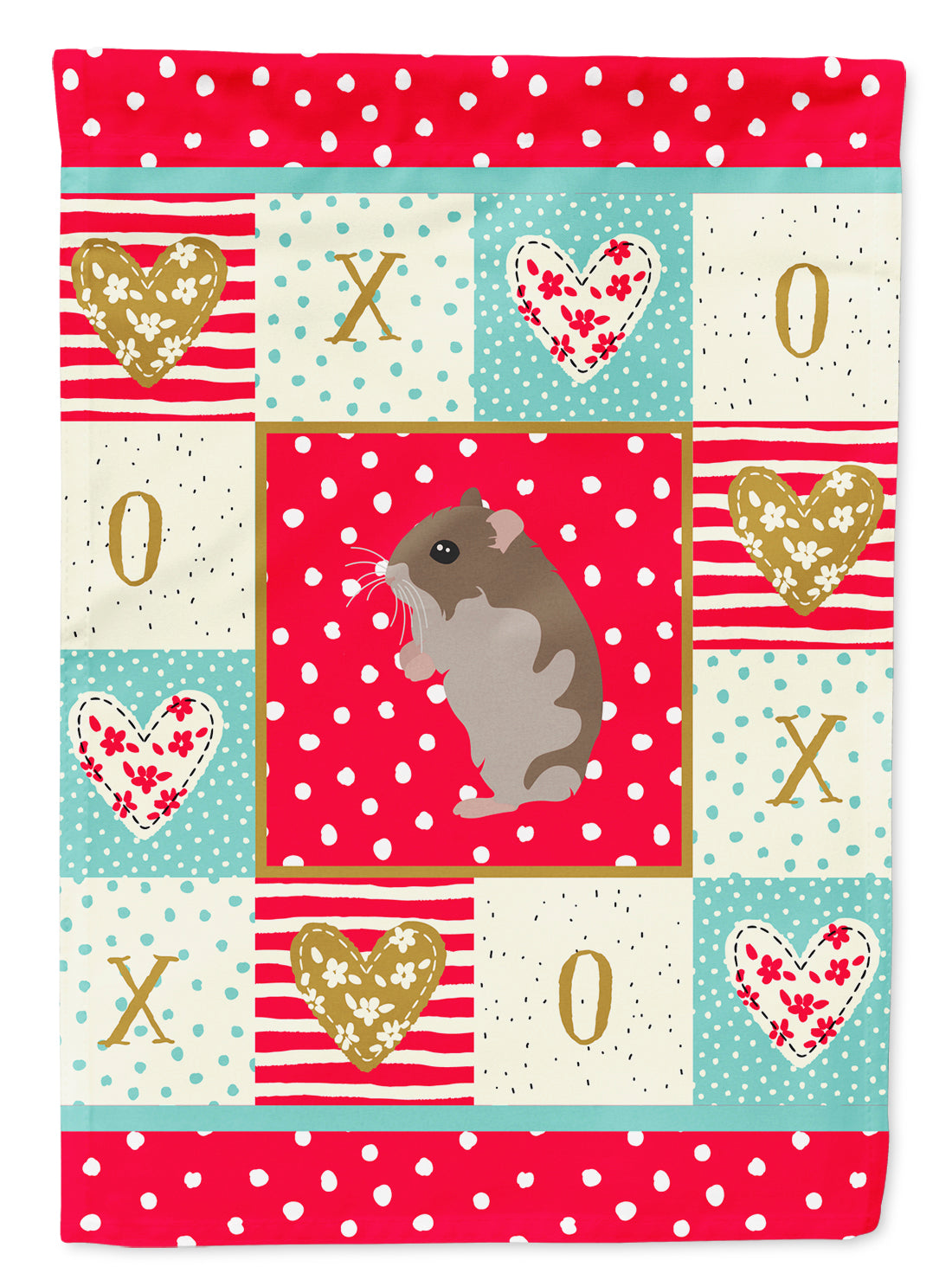 Dwarf Hamster Love House Flag 28x40 Porch Sleeve Pole Decorative Outside Yard Banner Artwork Wall Hanging, Polyester