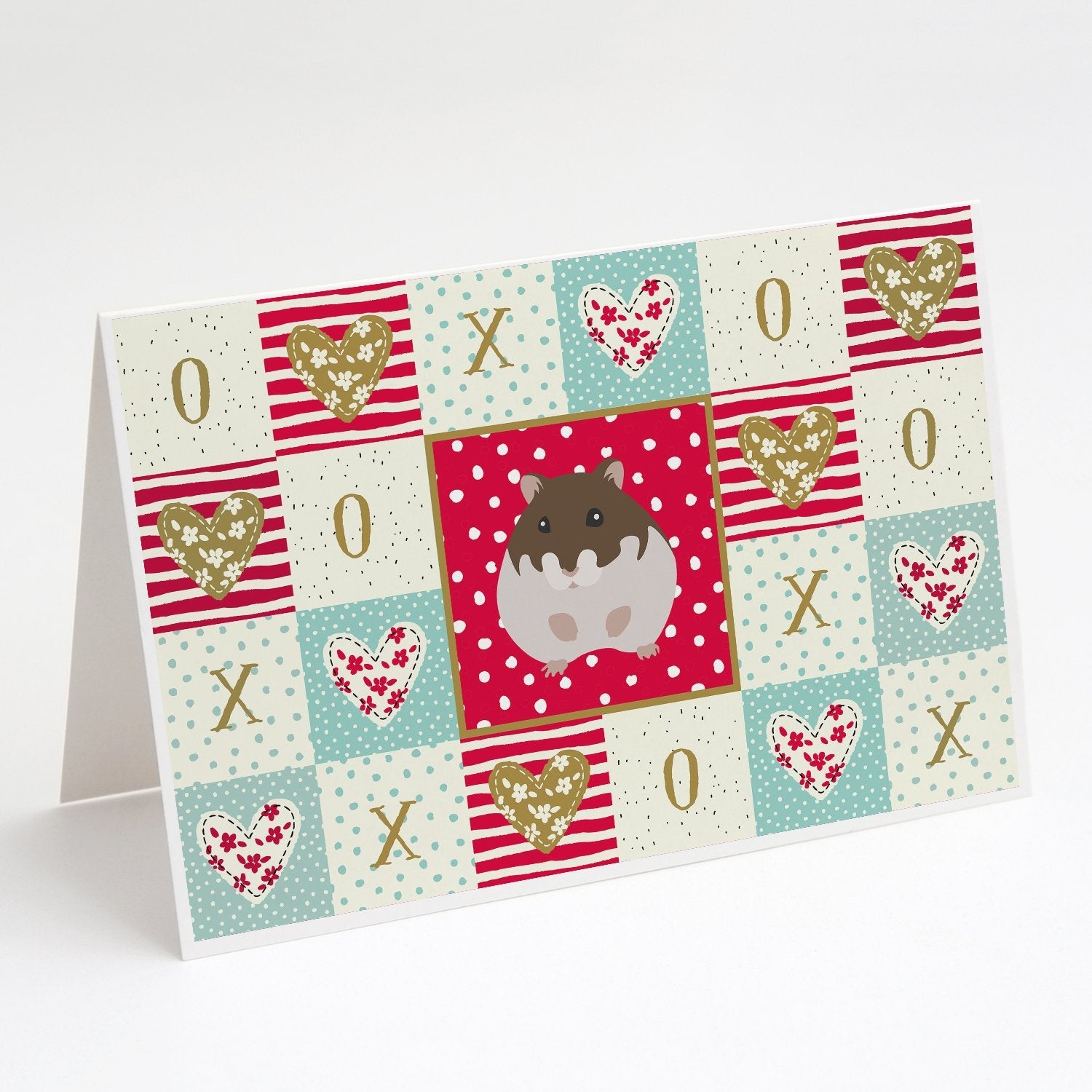 Dzungarian Hamster Love Greeting Cards Pack of 8 Blank Cards with Envelopes Whimsical A7 Size 5x7