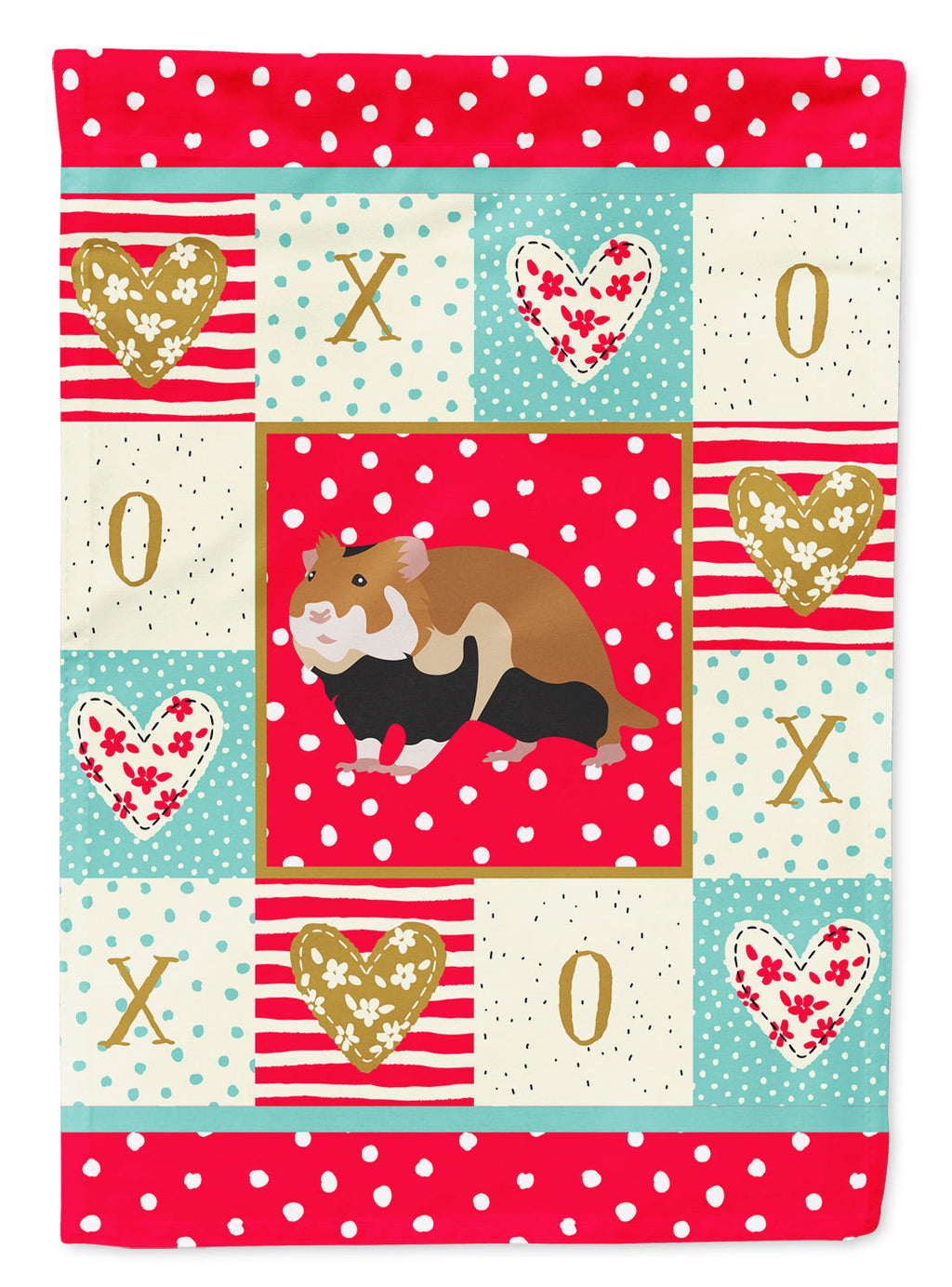 European Hamster Love House Flag 28x40 Porch Sleeve Pole Decorative Outside Yard Banner Artwork Wall Hanging, Polyester