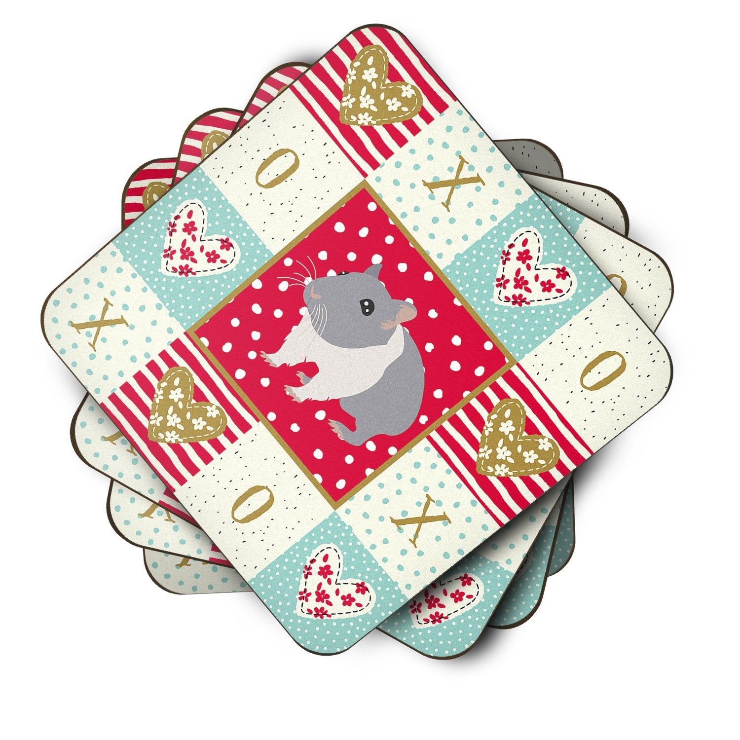 South African Hamster Love Foam Coasters Set of 4 Cup Coasters for Indoor Outdoor, Tabletop Protection, Anti Slip, Mouse pad Material