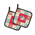 South African Hamster Love Pot Holder Set of 2 Heat Resistant Quilted Hot Pads 7.5 x 7.5 Inch, Insulated Kitchen Trivets for Cooking & Baking